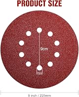 KONGMING 225mm Sanding Discs 60 Pcs 60 Grits P40-P320 Hook & Loop view 3