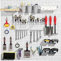 Pegboard Hooks, with Bins, Peg Locks, for