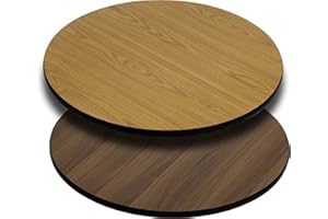 Flash Furniture Glenbrook 24" Round Table Top with Natural or Walnut Reversible Laminate Top