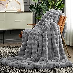 Cozy Bliss Faux Fur Throw Blanket for Couch, Fuzzy