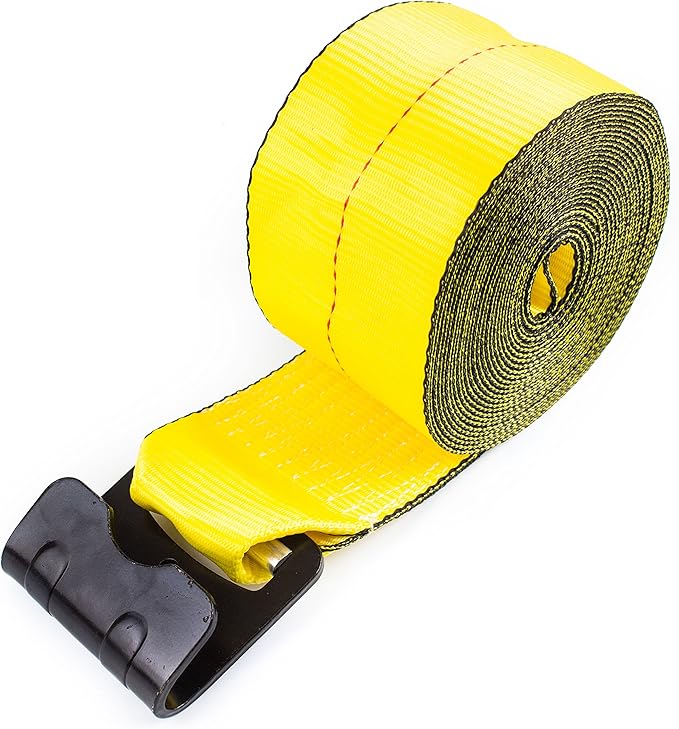 NK NKWST4X30 4 Inch x 30 Foot Yellow Winch Strap with Flat