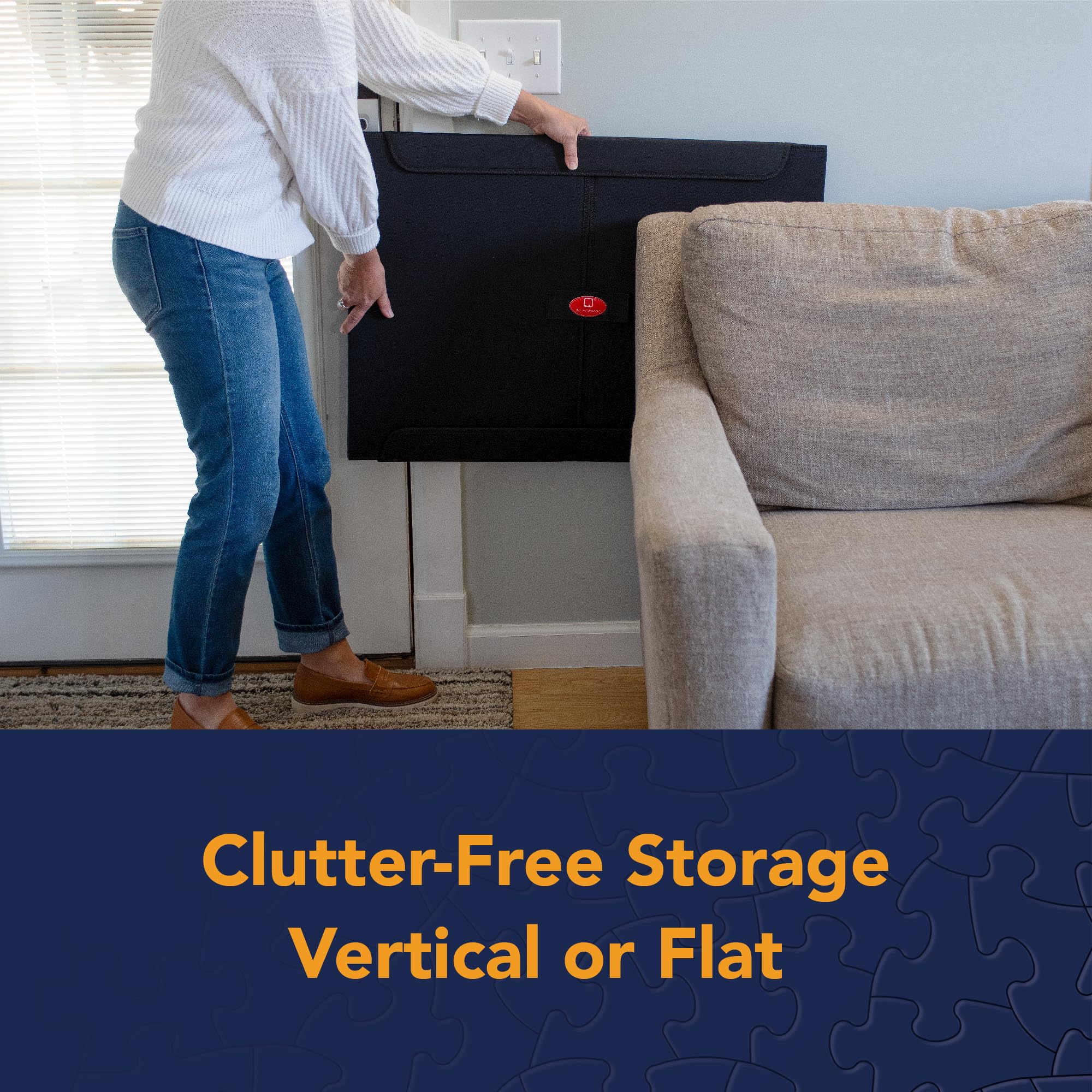 Bits and Pieces Portapuzzle Portable Puzzle Board 1500 Pieces - Compact Lightweight Foldable Portable Puzzle Mat with Removable Sorting Areas - 24.5 Inch x 35.5 Inch