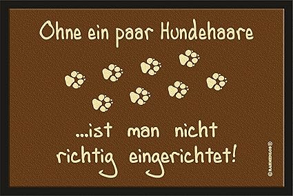 RAHMENLOS Fußmatte Türmatte Schmutzfangmatte mit Motiv: ohne Hundehaare ist Man Nicht richtig eingerichtet 203