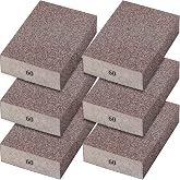 Sunxeke 6Pcs Sanding Sponge 60 Grit Coarse Blocks for Metal Sanding Wood Sanding Brush Washable&amp;Reusable N-G-001-60