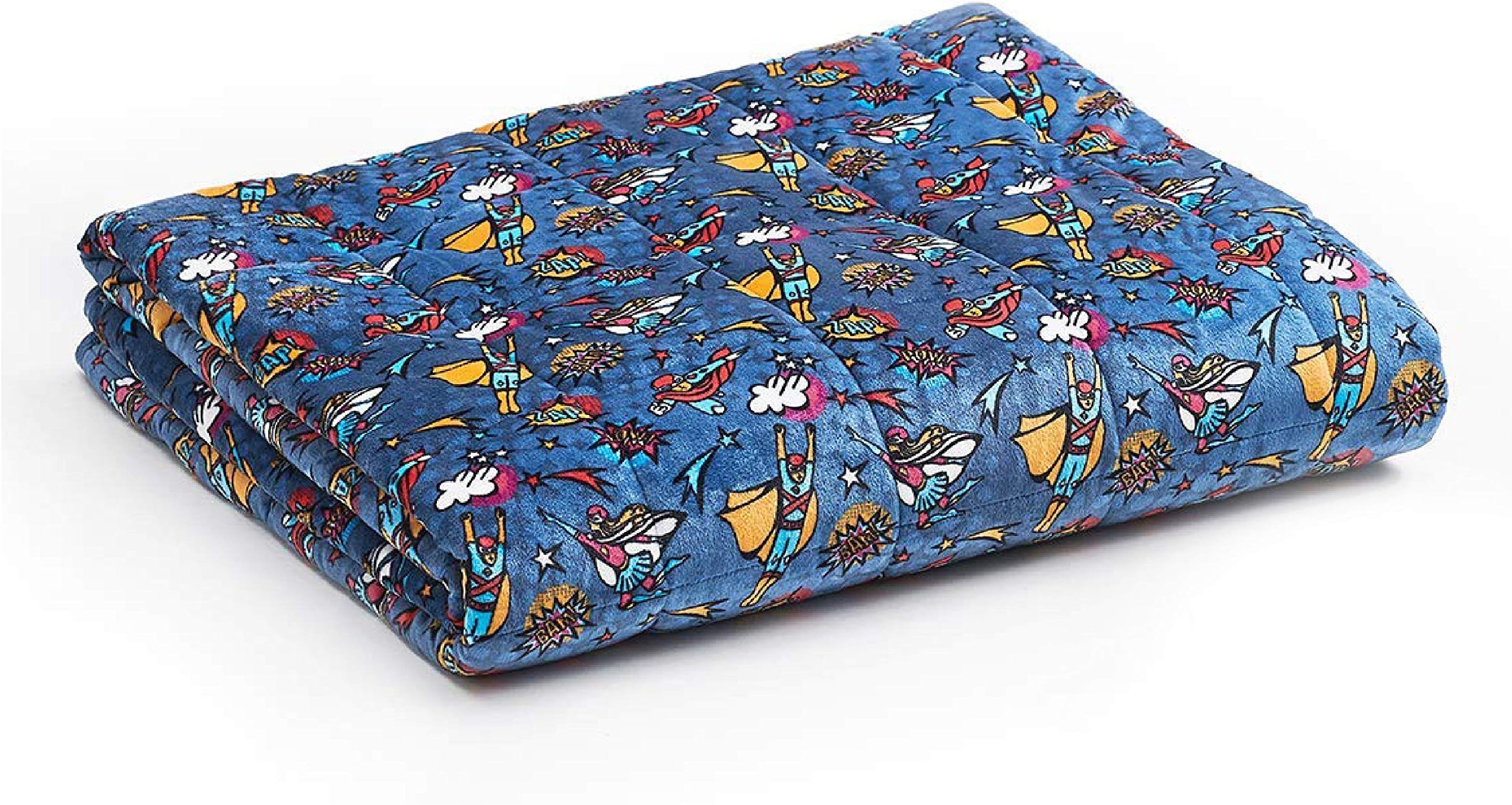 YnM Minky Weighted Blanket | 7lbs, 41''x 60'', Queen Size, Suit for One Person(~60lbs) | 2.0 Fuzzy Sensory Heavy Blanket | Ultra-Soft Minky Material with Glass Beads, Super Lightning Print & Red Dots
