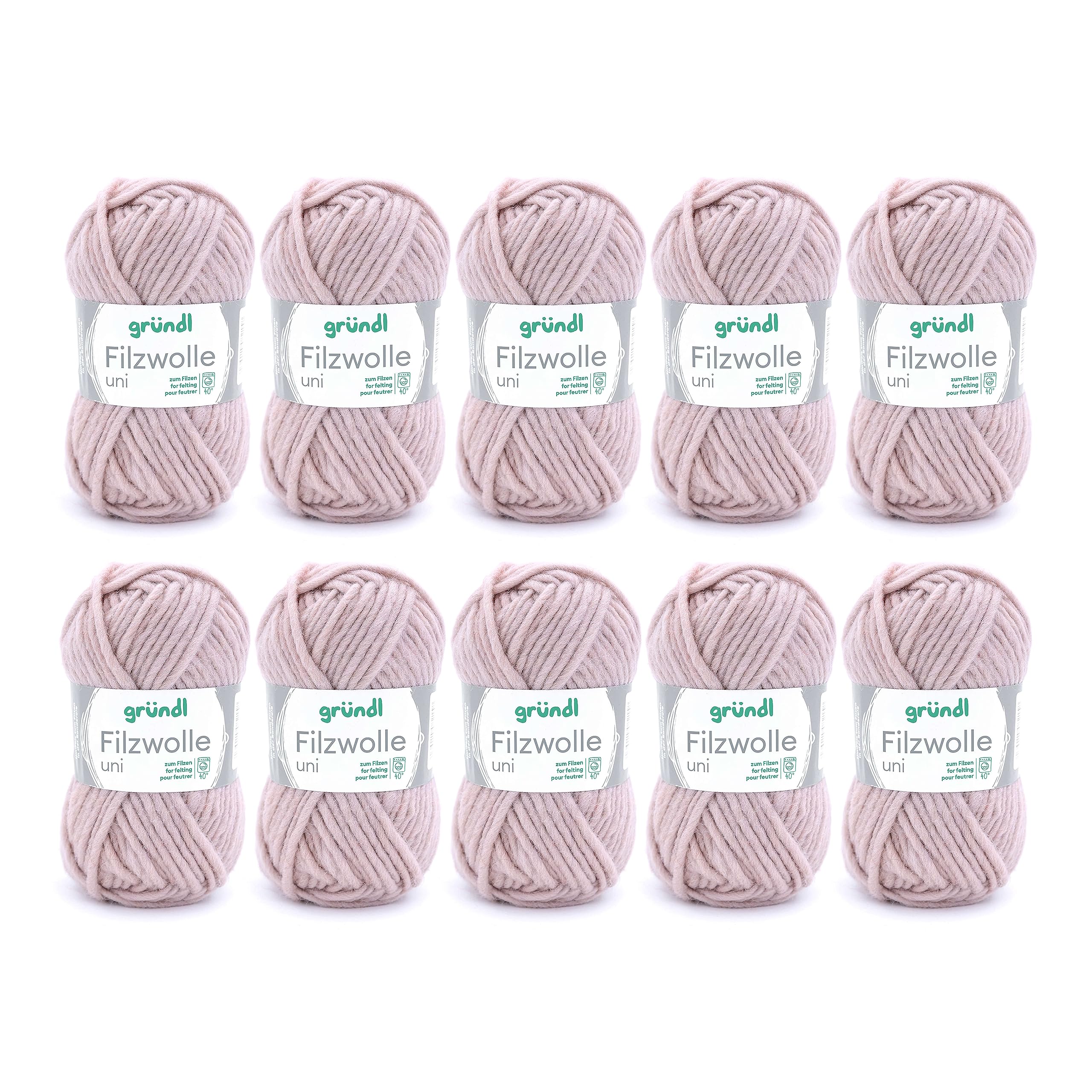 Gründl Wool Uni, package: 10 balls à 50 g, wool, beige-brown, 31 x 32 x 7.5 cm