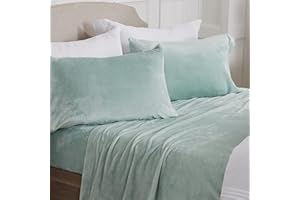 NY Loft Ultra Soft Micro Fleece Sheets Set with Extra Deep Pockets | Extra Soft Velvet Fleece Sheet Set | Super Plush Polar Fleece | Velvet Plush Cozy Warmth | Tribeca Collection (Full, Surf)