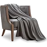 Vellux 100% Cotton King Size Blanket - Soft, Breathable, Cozy & Lightweight Thermal Blanket Perfect for Layering Bed, Couch & Sofa; All-Season, Hotel Quality - 90 x 108 Inch, Grey