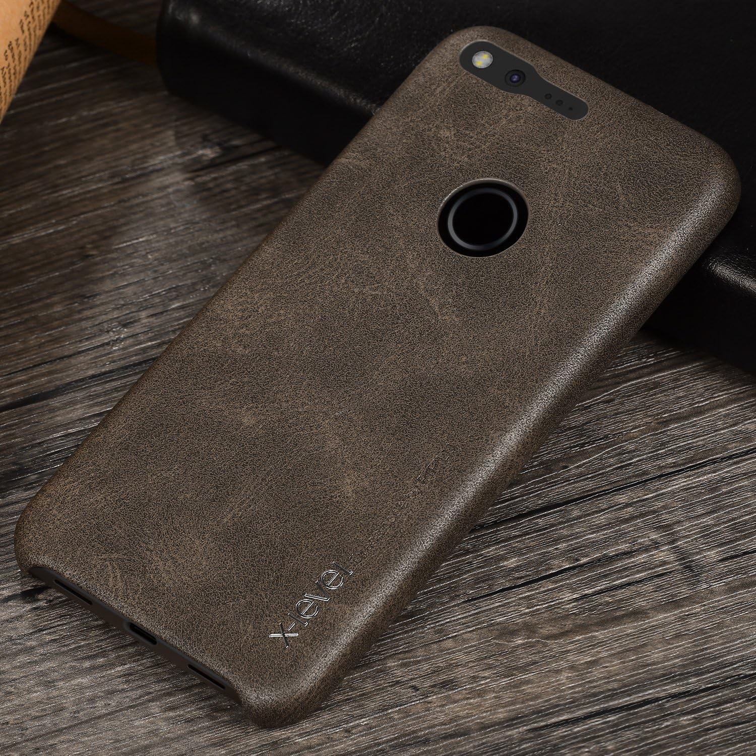 Google Pixel XL Case,X-Level [Vintage Series] PU Leather Luxury Back Cover for Google Pixel XL(Pixel XL 5.5 Inch-DarkCoffee)