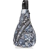 Sakroots On The Go Sling Bag for Women in Eco-Twill, Large Convertible Crossbody Backpack With Main Zipper Closer, Made From Recycled Materials - Midnight Seascape 2