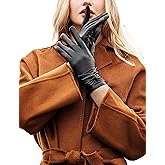 YISEVEN Women's Touchscreen Lambskin Dress Leather Gloves with Knot
