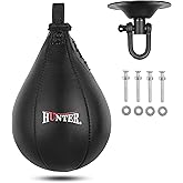 Hunter Leather Speed Bag with Hanging Swivel - Boxing Training Bag for Speed & Accuracy