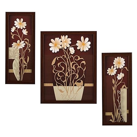 Indianara 3 PC Set of Floral Paintings