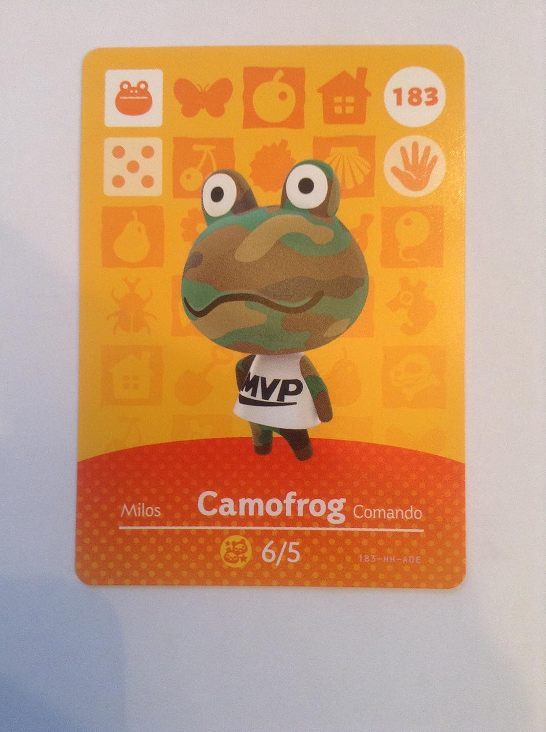 Nintendo Animal Crossing Happy Home Designer Amiibo Card Camofrog 183/200 USA Version