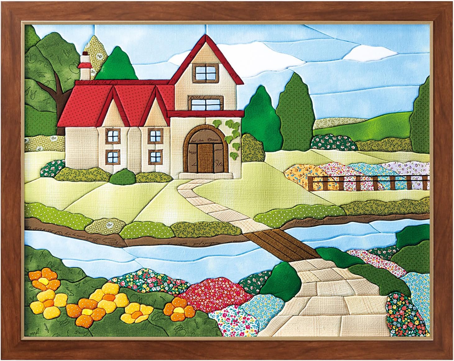 Amazon さくらほりきり 手作りキット きめこみ ガーデンフラワーハウス 額付 内寸p10号サイズ パッチワークキット 通販