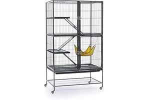 PH PREVUE HENDRYX Prevue Pet Products 485 Feisty Ferret Home with Stand, Black Hammertone