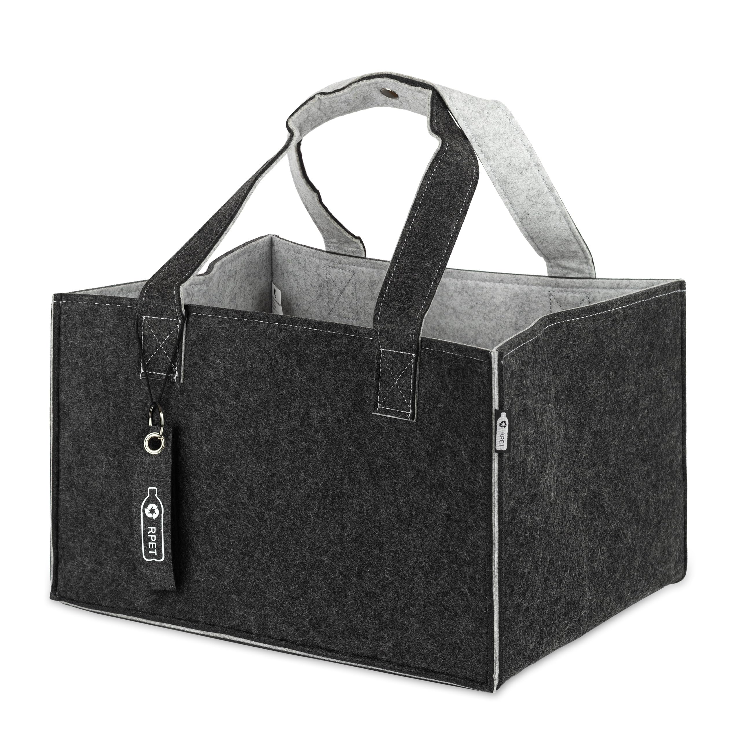 TANNDESIGN,Shopping basket and firewood basket made from recycled plastic bottles (felt bag),Shopper shopping basket for shopping and everyday use,Carry bag 31 L (large)