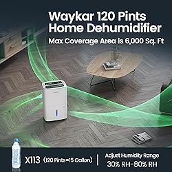 Waykar 120 Pints 2025 Energy Star Home Dehumidifier