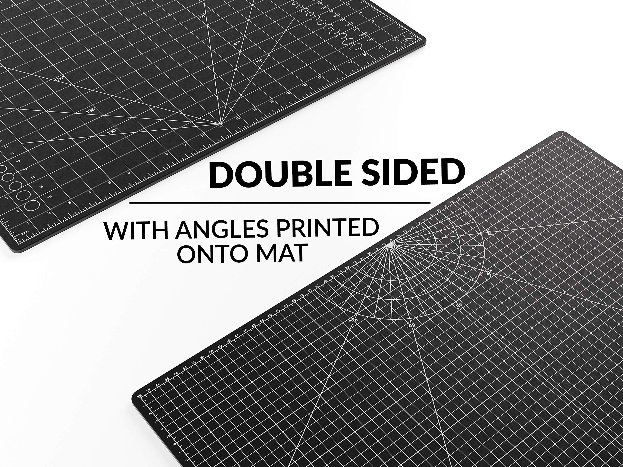 XNM Premium Self Healing Cutting Mat - 18 Inches by 24 inches - A2, 3 Layer Quality PVC Construction - Dual Sided, Imperial and Metric Grid Lines - Perfect for Cutting, Sewing, and Crafts
