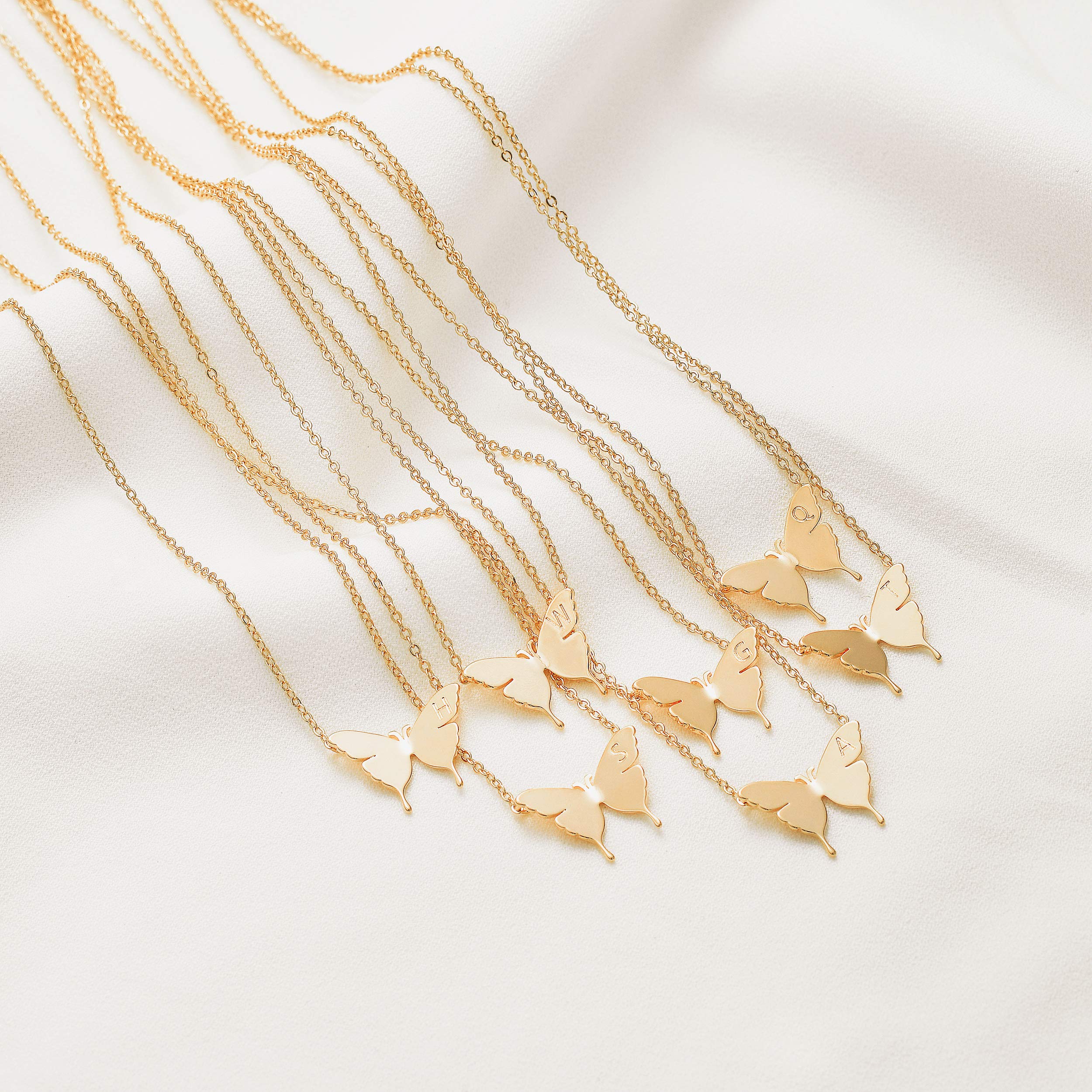 Mevecco Gold Dainty Butterfly Necklace 18k Gold Silver Rose Gold