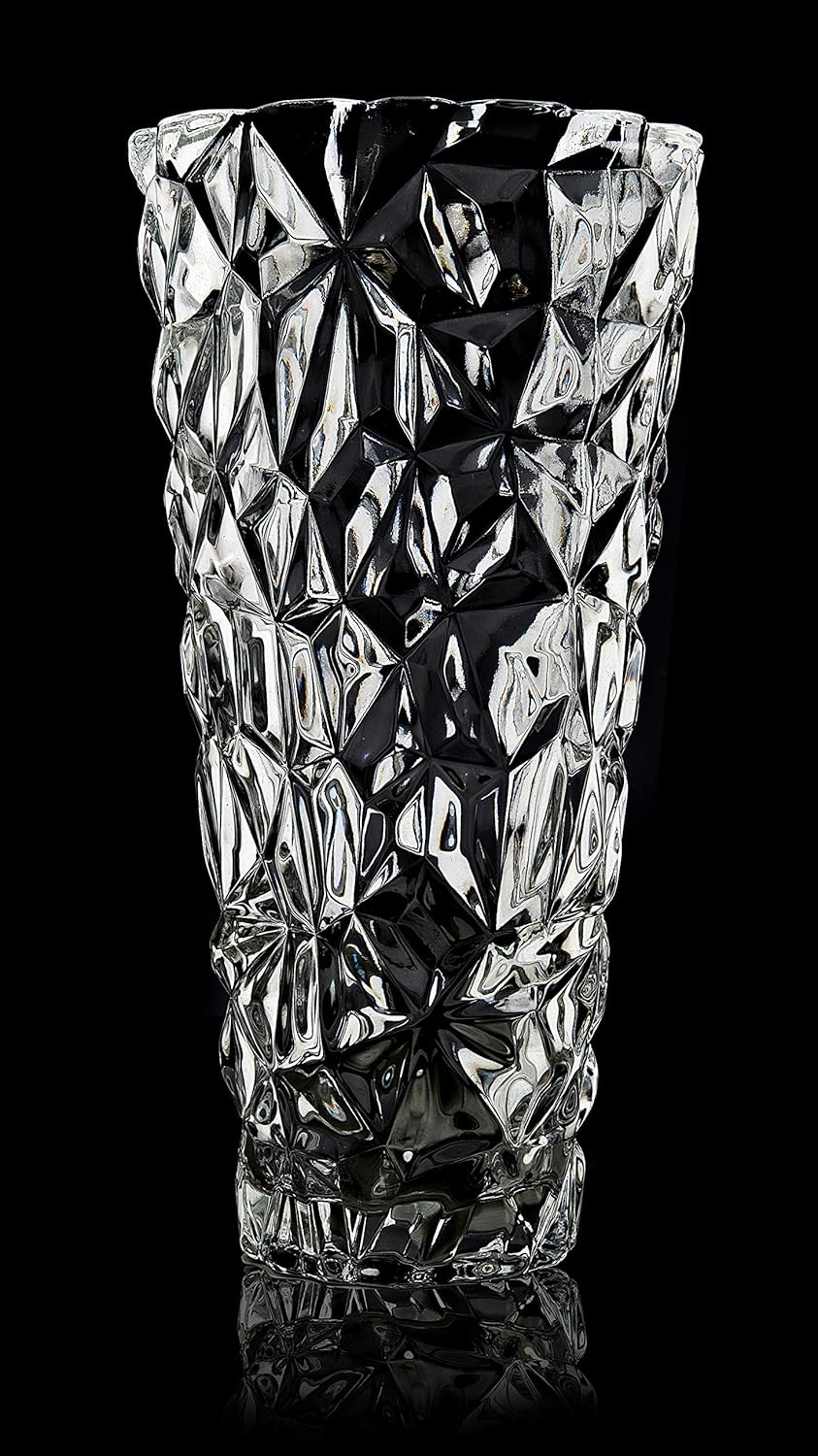 Crystal Vase,, 30cm high, For Flowers & Decor, Conifer Design, Eternal Love for Home Nice Shiny, Adorable - Image 3