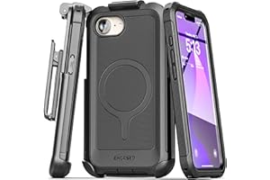 Encased Protective Case for iPhone 16e with Belt Clip (2025) Full-Body Case with Built-in Screen Protector and Phone Holster 