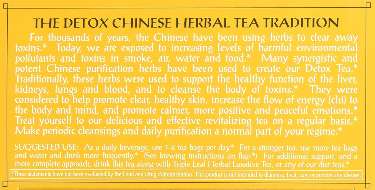 Triple Leaf Tea Chinese Medicinal Detox Triple Leaf Tea Bag, 20 Count, No Color, 20 Tea Bags - Image 3