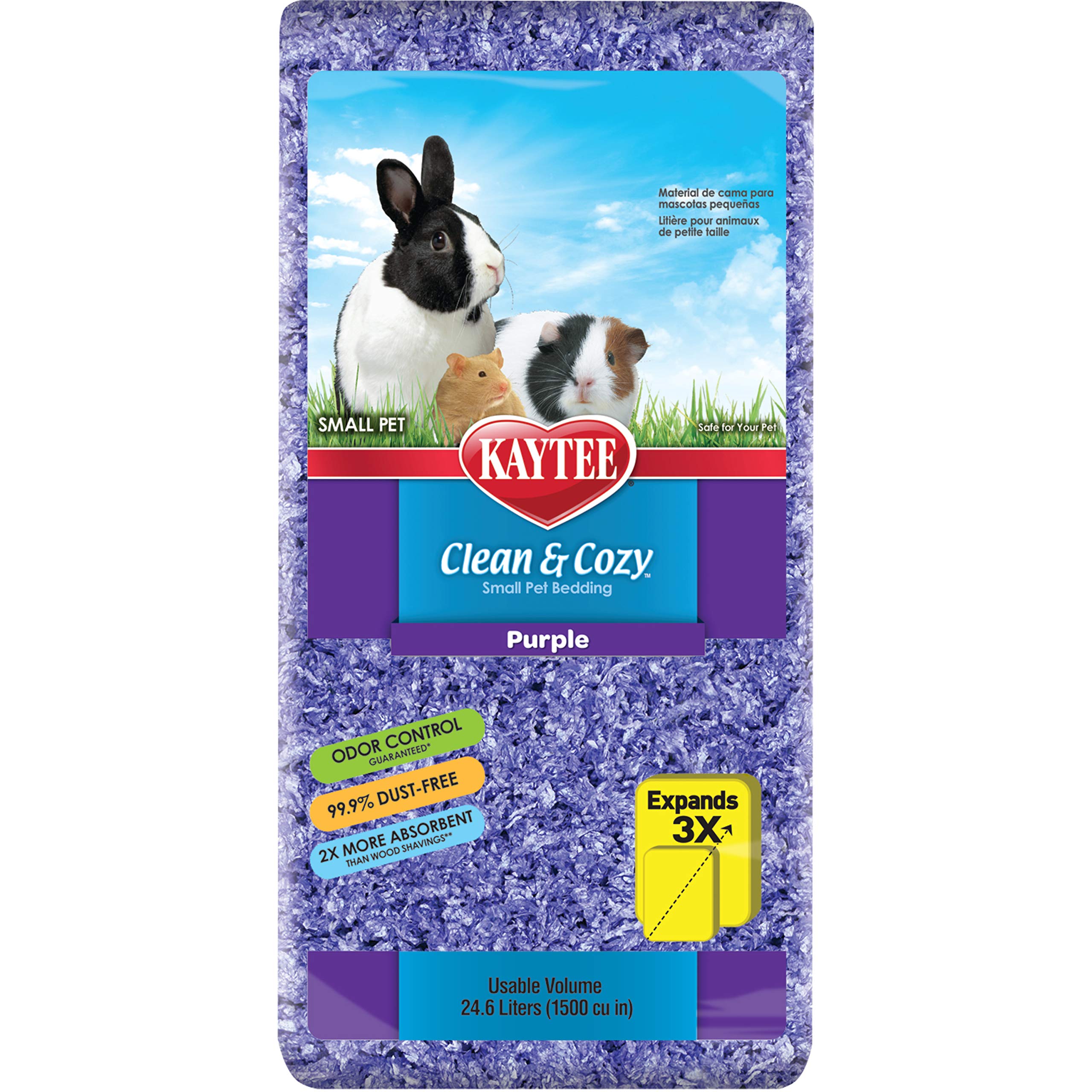 Kaytee Clean and Cozy Super Absorbent Paper Bedding, 24.6 Litre, Purple
