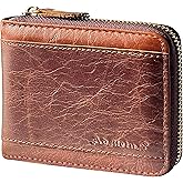 Admetus Mens RFID Blocking Wallets Zipper Leather Wallet for Men Bifold RFID Card Holder