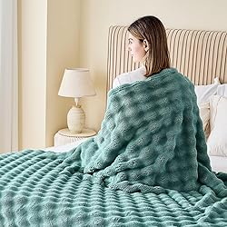 NEWCOSPLAY Twin Blanket for Couch Light Teal Super