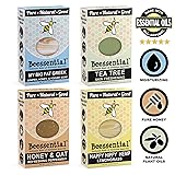 Beessential Natural Bar Soap, 4 Count Variety, with