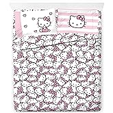 Jay Franco Sheet Set with Fitted, Flat Sheets & Pillow Cover - Ultra-Soft Bedding with Pillowcase for Room Decor, Multi - Hello Kitty, 4 Piece King