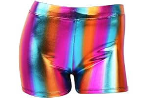 LMCOB Girls Gymnastics Shorts Sparkle Dance Tumbling Athletic Short Black