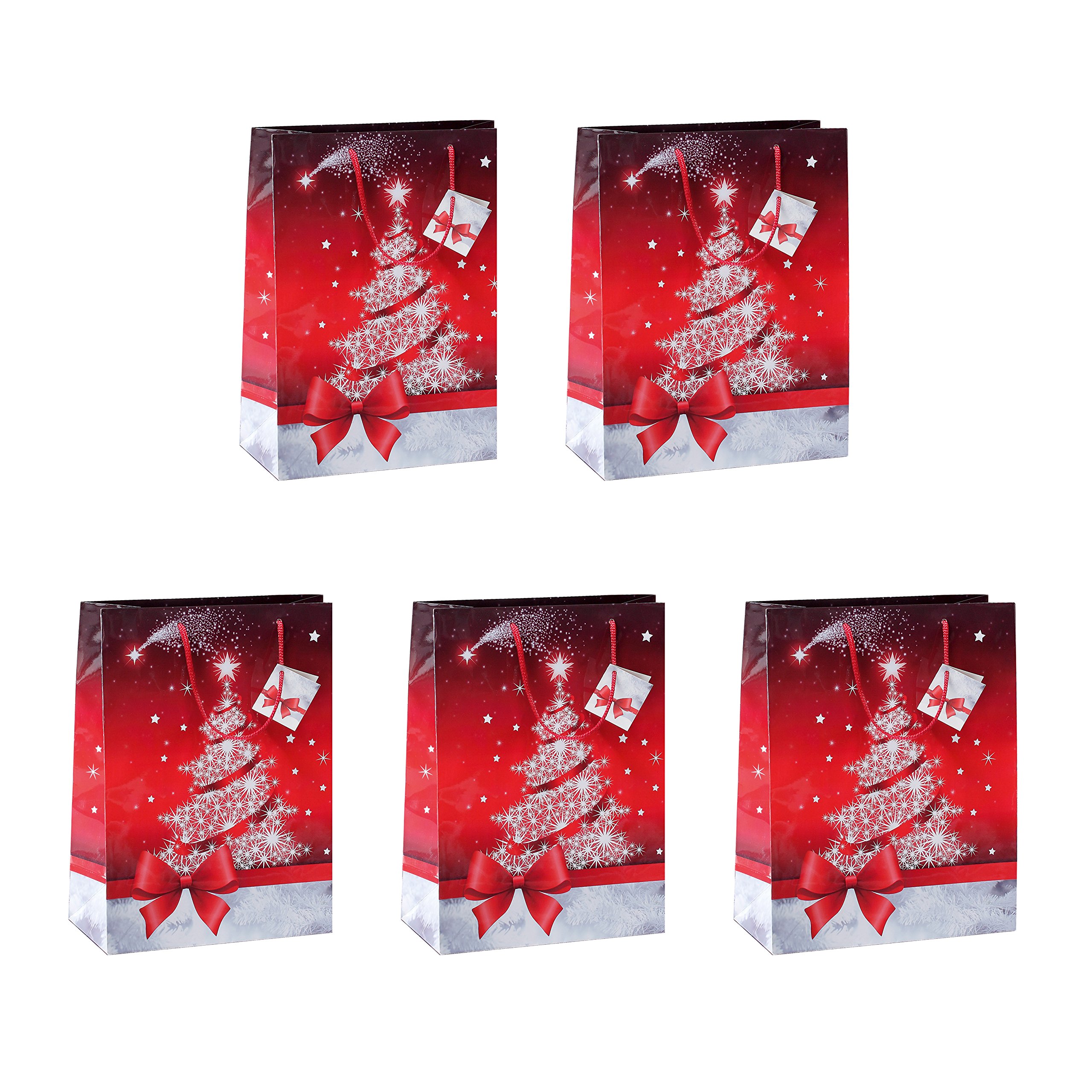 Sigel Bag 'Sparkling Tree', Red, 5 Pack, 17 x 23 x 10 cm