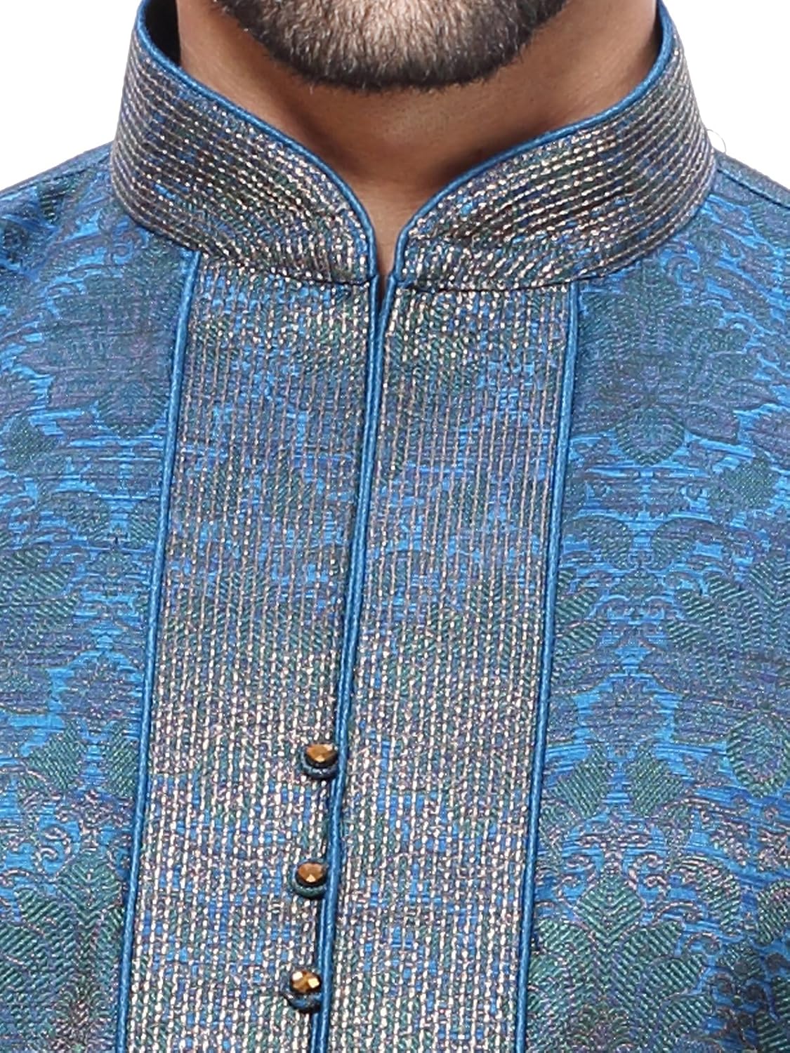 rg designers ethnic men's blue kurta pyjama