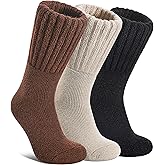 DOSKONI Boot Socks for Women Merino Wool Hiking Winter Warm Super Thick Thermal Cozy Knit Crew Socks