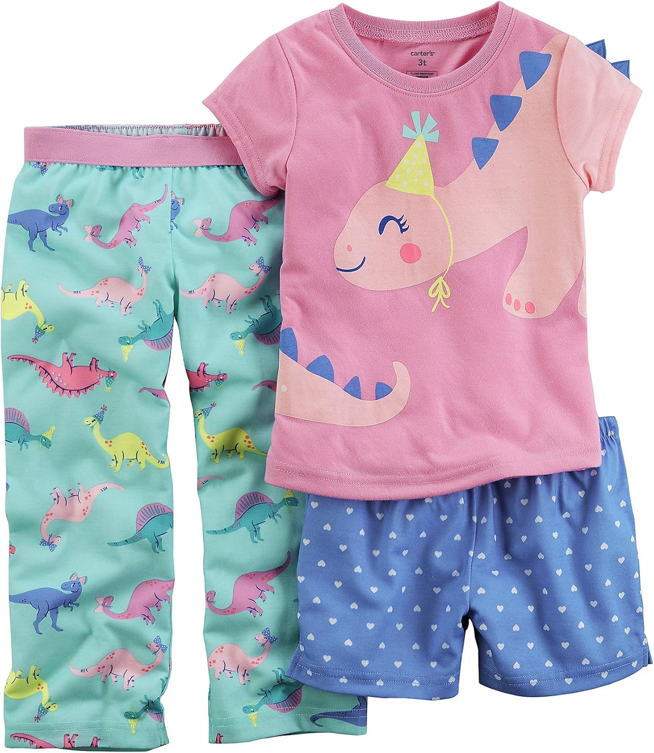 carters baby girl dinosaur pajamas