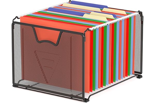 Simple Houseware Mesh Hanging File Folder Organizer, 1 Pack, Black
