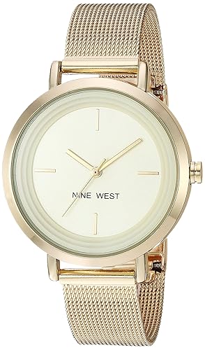 Nine West Women's NW/2146CHGP Gold-Tone Mesh Bracelet Watch in Oman Whizz  Wrist Watches