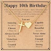 DORANA Girls Happy Birthday Gift 14K Gold Plated Cross Heart Necklace 6th 7th 8th 9th 10th 11th 12th 13th 14th 15th 16th 18th 21st Year Birthday Gifts Present Ideas