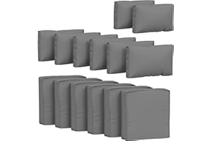 PAKUNODA 14 Pcs Outdoor Cushion Covers Patio Cushion Slipcovers Replacement Splash Proof with Zipper for Outdoor Furniture, Patio Sofa Couch 3 Sizes, Covers Only