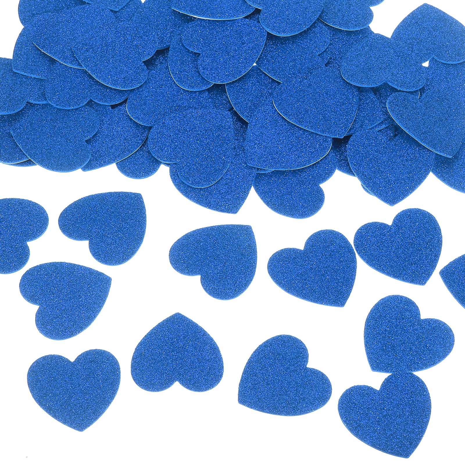 sourcing map 100Pcs Glitter Foam Stickers 1.8 Inch Self-Adhesive Sparkly Heart-Shape Glitter Stickers for Arts Craft Supplies, DIY and Decor, Blue