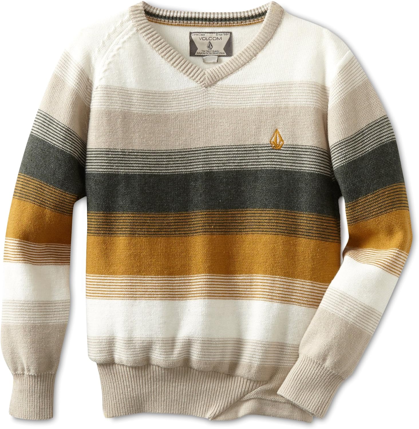 Little Boys' Standard Stripe Youth Sweater, Gold, 2T Pullover Sweaters Clothing