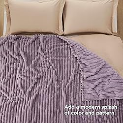 Bedsure GentleSoft Light Purple Fleece Blanket for