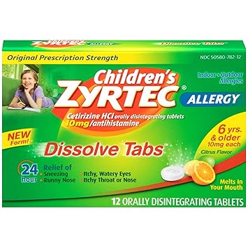 Zyrtec allergy pills tabs 10mg citrus flavor