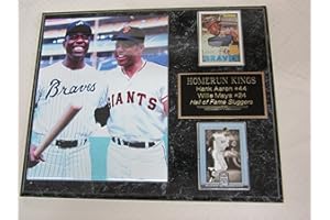 EAST COAST TROPHIES & AWARDS LLC Willie Mays Hank Aaron 2 Card Collector Plaque w/8x10 Photo