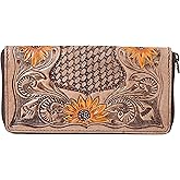 Merbaa Sunflower Purse for Women & Girls | Handcrafted Sling Wallet Bag | Stylish Floral Handbag for Daily & Festive Use (Light Brown)