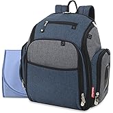 Fisher-Price Fastfinder 3 Piece Set Diaper Bag Backpack for Moms & Dads with Changing Pad and Wipes Pocket (Blue)