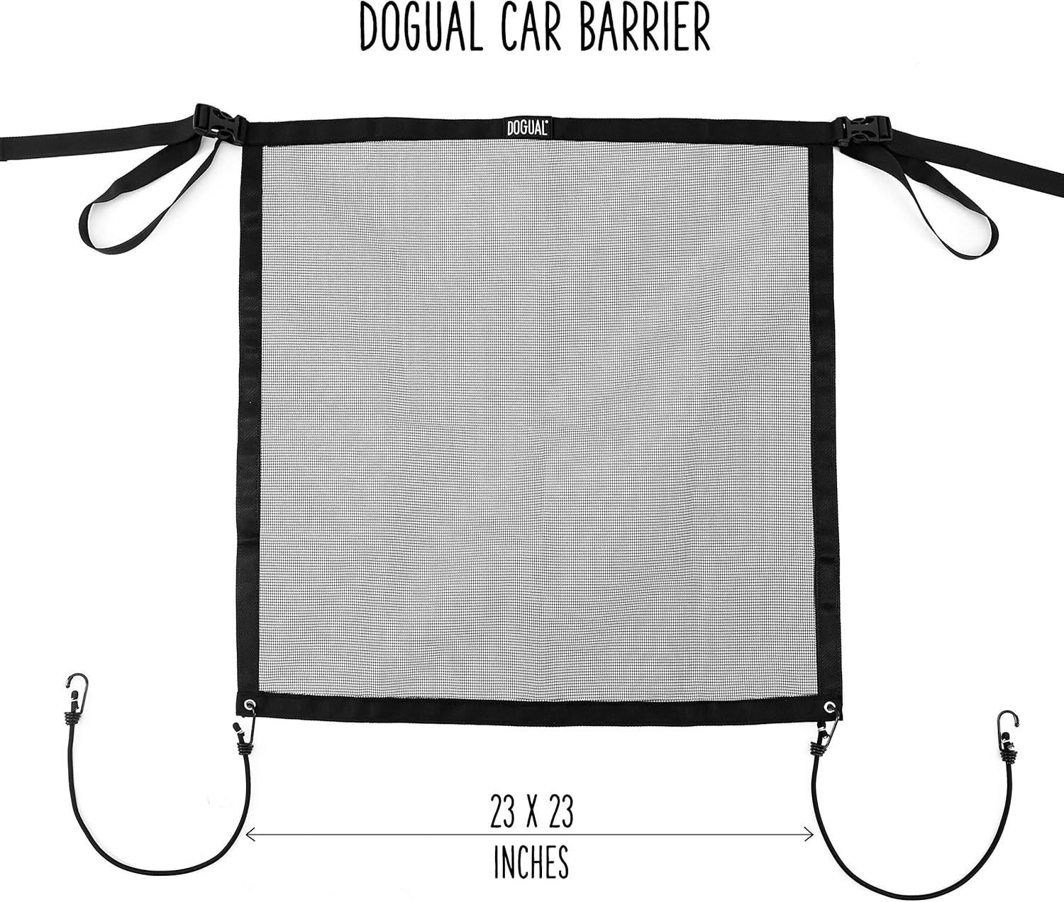 DOGUAL Car Dog Net Barrier - Universal Fit Sturdy Mesh, Easy to Install, Convenient for Air Conditioning, Easy to Clean & with Flexible Bungee Cords for Seat Movement : Pet Supplies