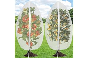 FAIROOTH 2 Pack Fruit Tree Netting Garden Plants Fruits Blueberry Protection Netting Cover Bags with Drawstring and Zipper 4x4.6Ft Bird Barrier Netting Mesh Plant Protection Nettings for Vegetables Fruits